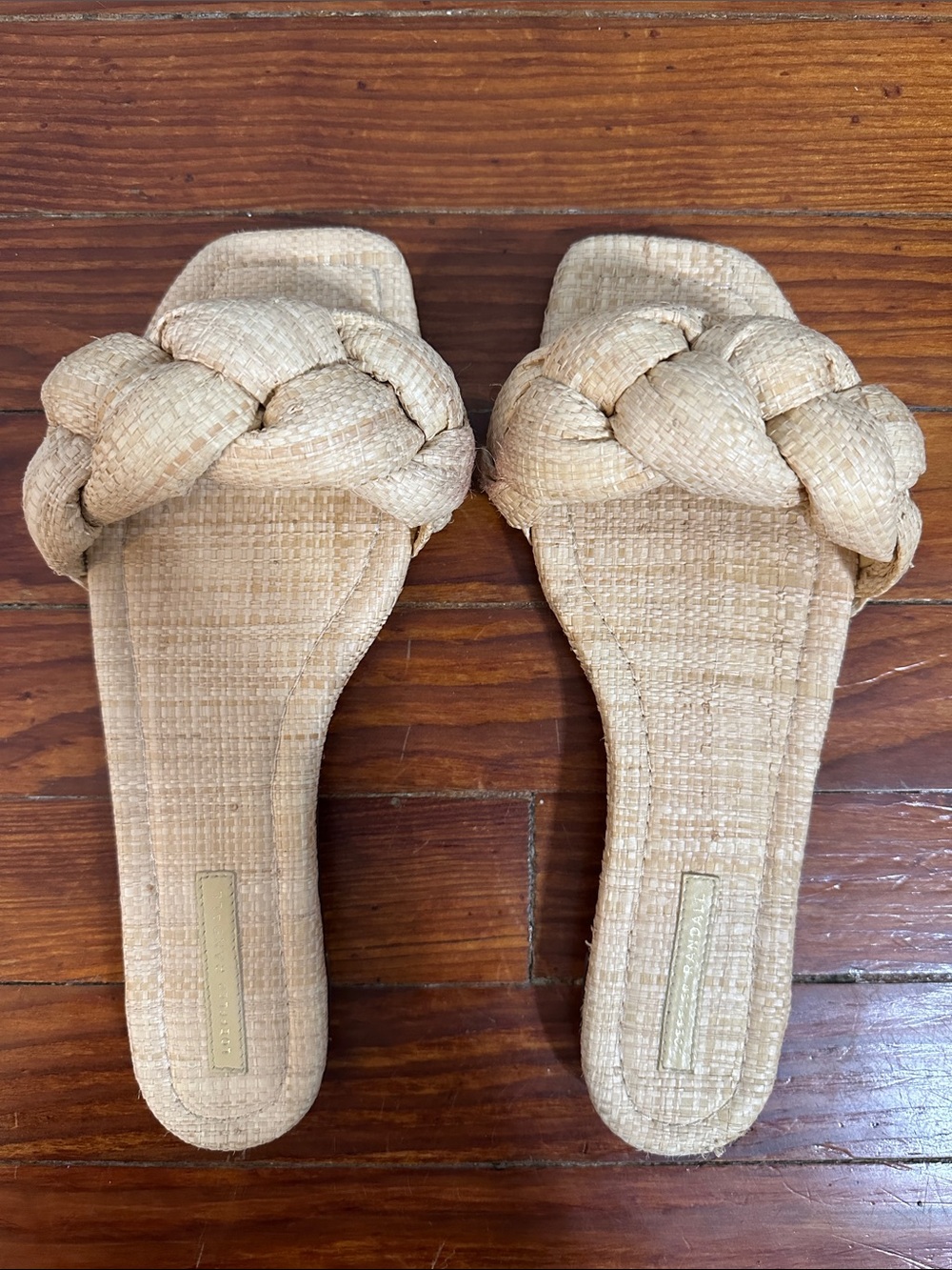 Loeffler Randall Joanna Slides Sandals Natural 9 Box Included